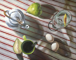 Breakfast on the Patio - Original Oil Painting