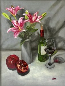 Pomegranates and Wine - Fine Art Print